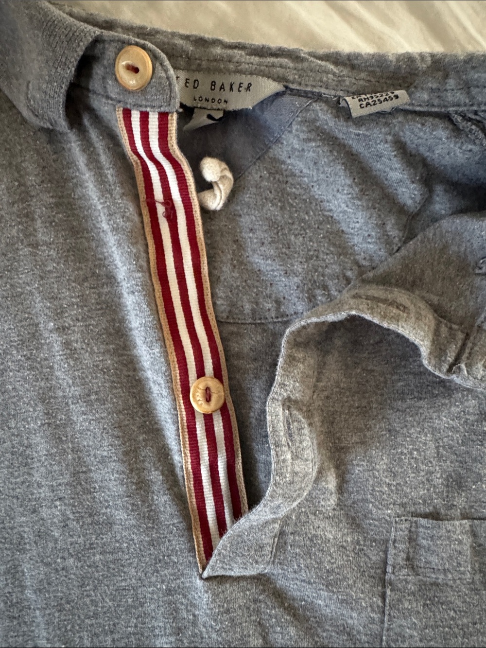 Ted Baker Gray Polo with Striped Placket